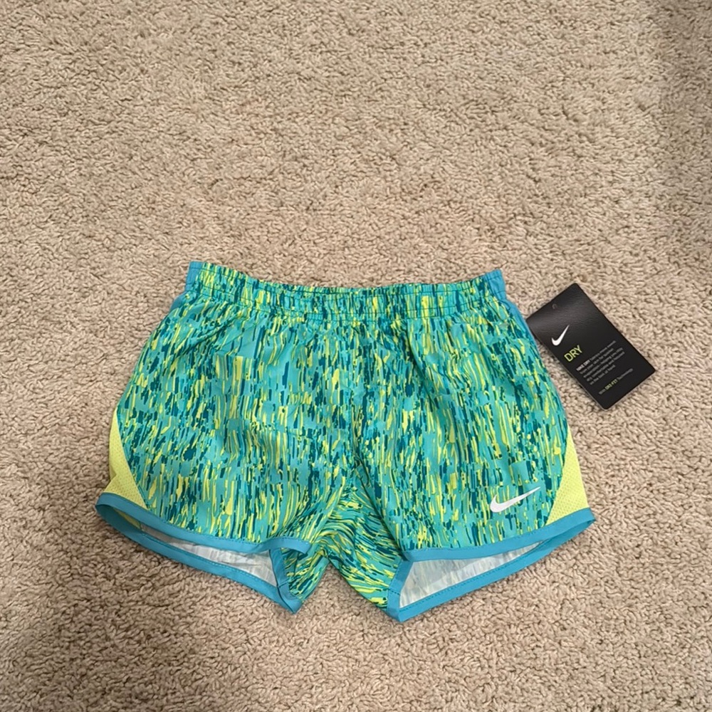 Nike Women's Blue and Green Running Shorts